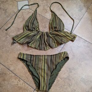 Samiol / NWT / Large / green textured Tankini Set